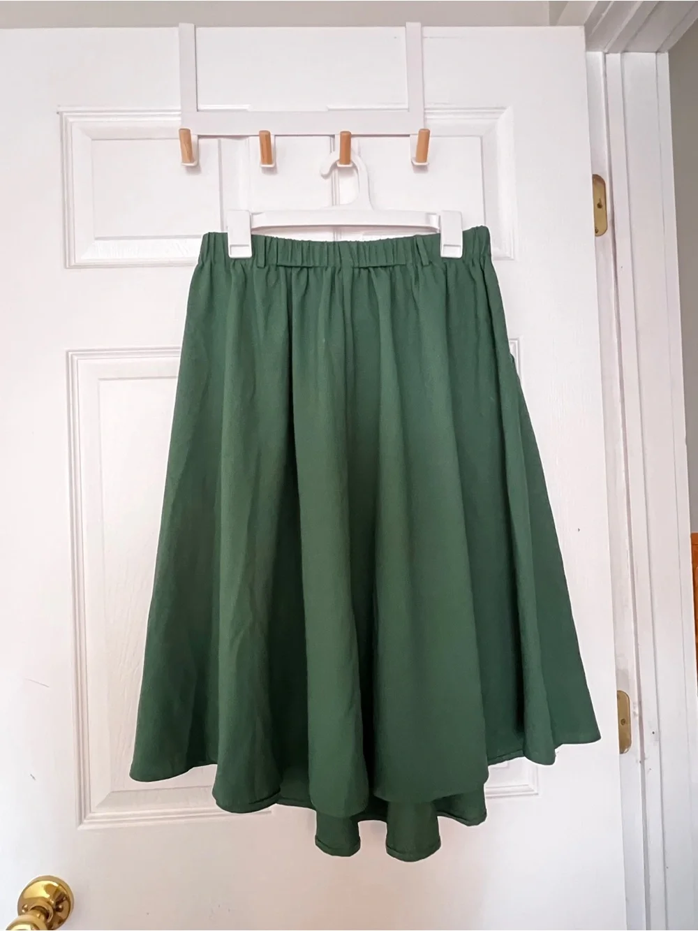 ModCloth Forest Green Pleated Midi Skirt